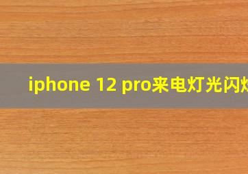 iphone 12 pro来电灯光闪烁